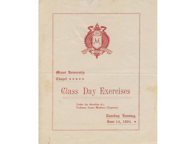 Cover of 1904 Commencement Program